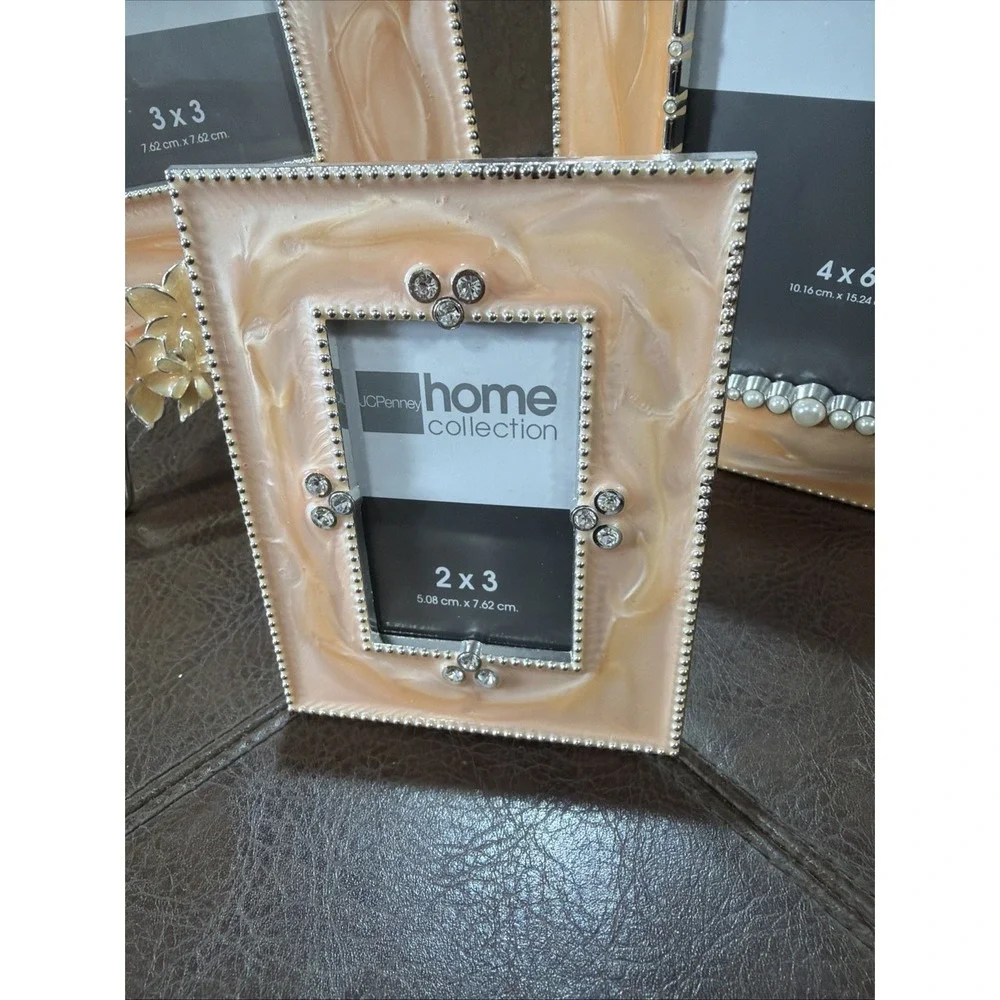 JCPenney Home Collection 4 Piece Epoxy Photo Album & Frame Set Light Orange New
